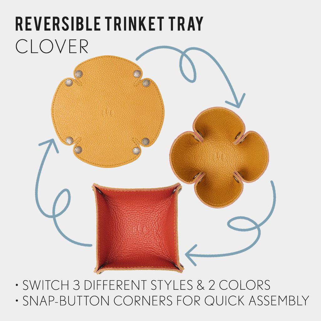 Portland Leather Goods Reversible Clover Trinket Tray