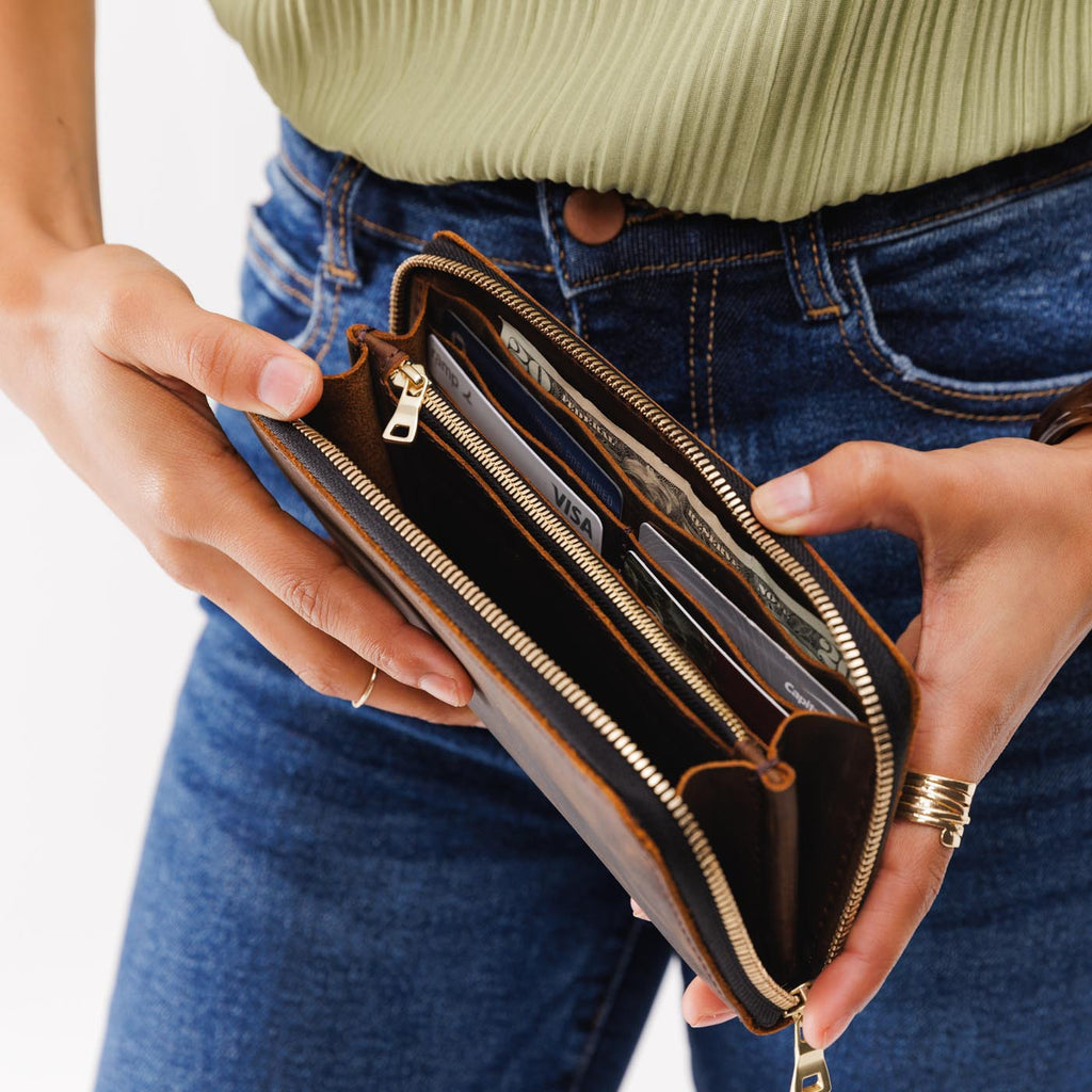 Portland Leather Goods Accordion Zip Wallet