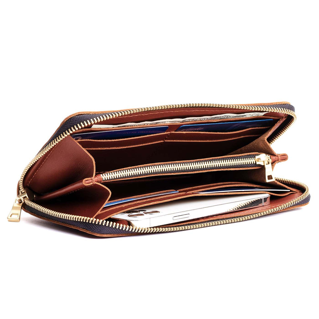 Portland Leather Goods Accordion Zip Wallet