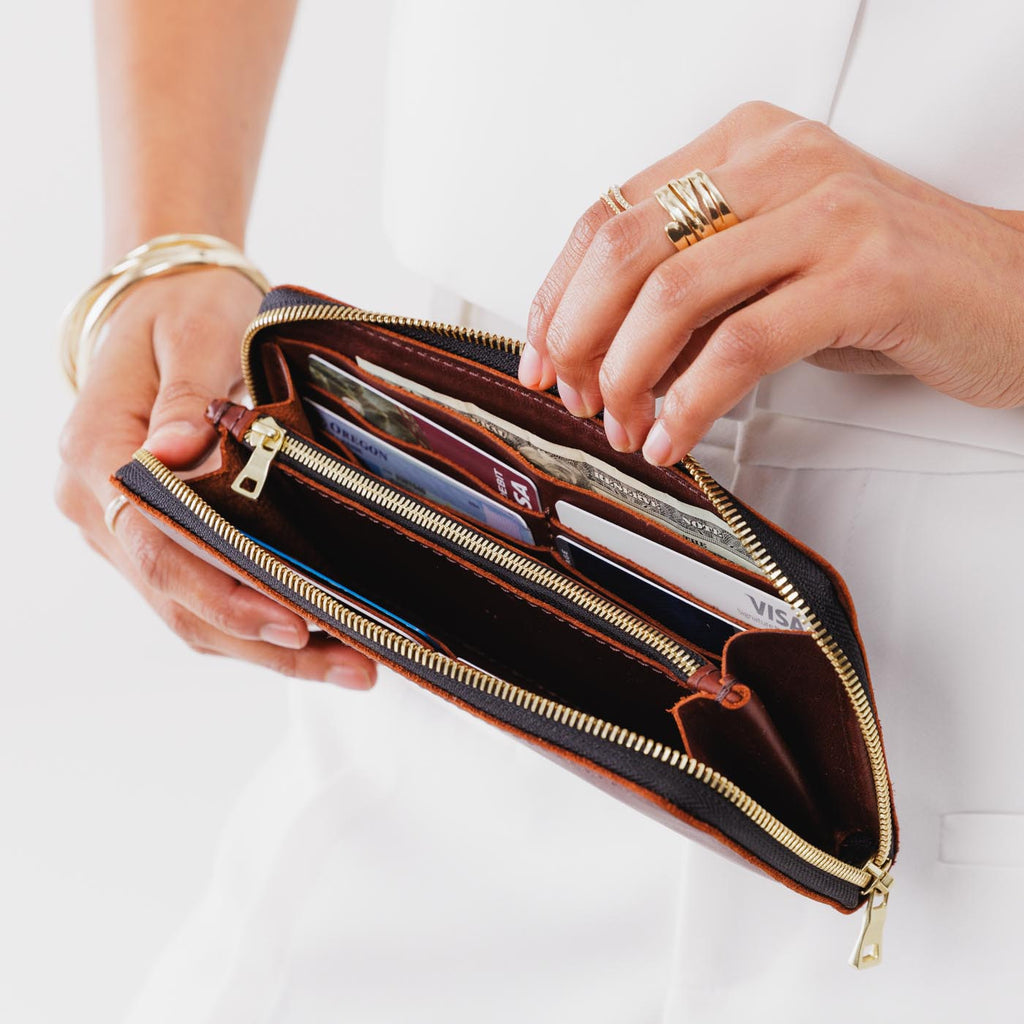 Portland Leather Goods Accordion Zip Wallet