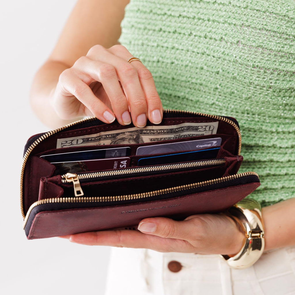 Portland Leather Goods Accordion Zip Wallet
