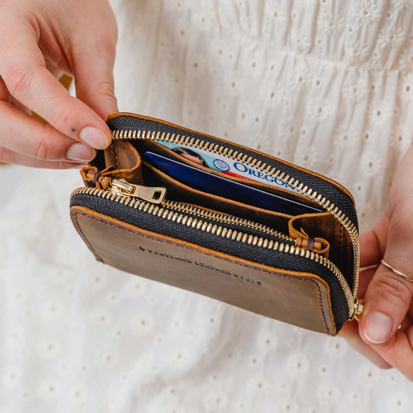 Portland Leather Goods Small Zip Wallet