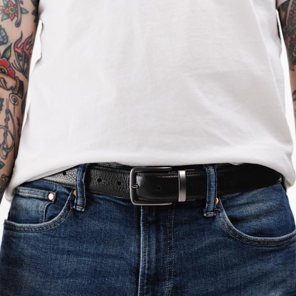 Portland Leather Goods Men's Italian Reversible Leather Belt
