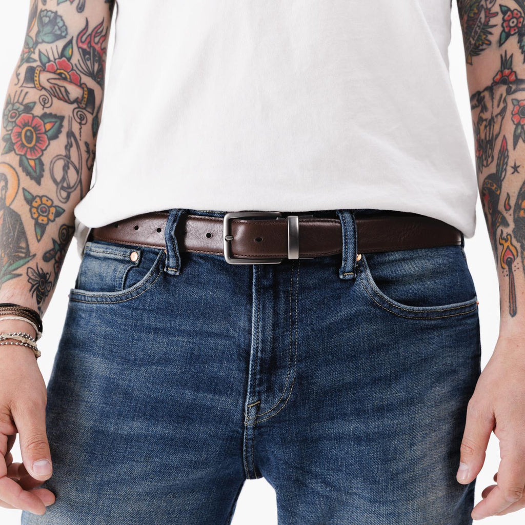 Portland Leather Goods Men's Italian Reversible Leather Belt