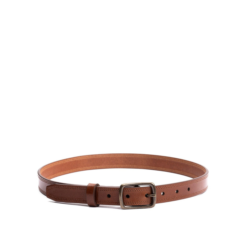 Portland Leather Goods Women's Slim Double Stitch Leather Belt