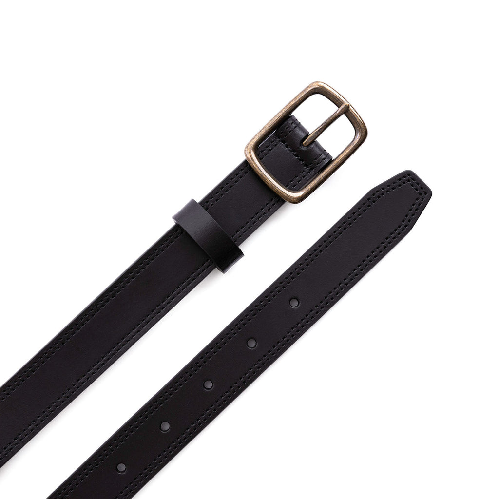 Portland Leather Goods Women's Slim Double Stitch Leather Belt