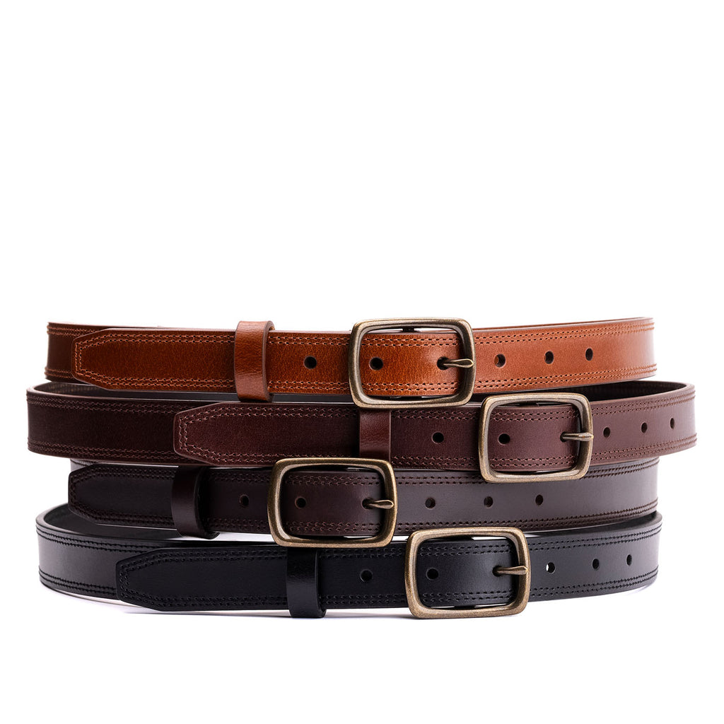 Portland Leather Goods Women's Slim Double Stitch Leather Belt