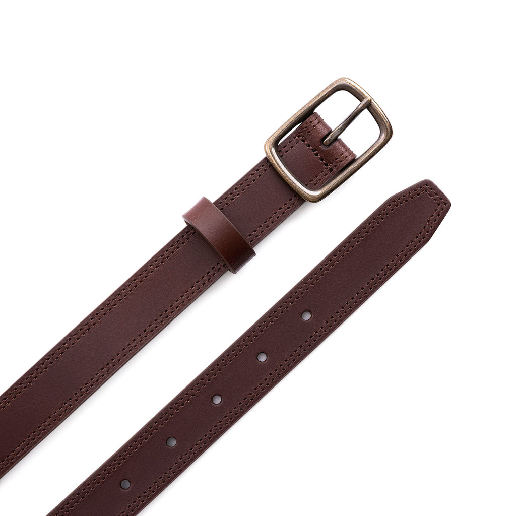 Portland Leather Goods Women's Slim Double Stitch Leather Belt
