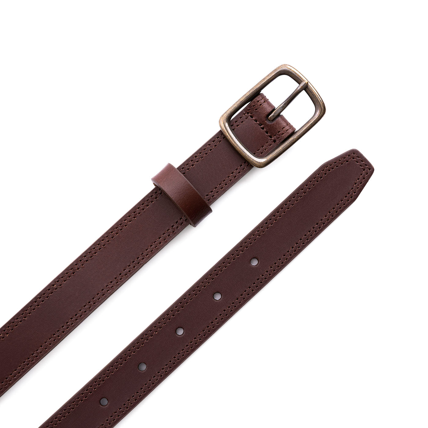 Portland Leather Goods Women's Slim Double Stitch Leather Belt