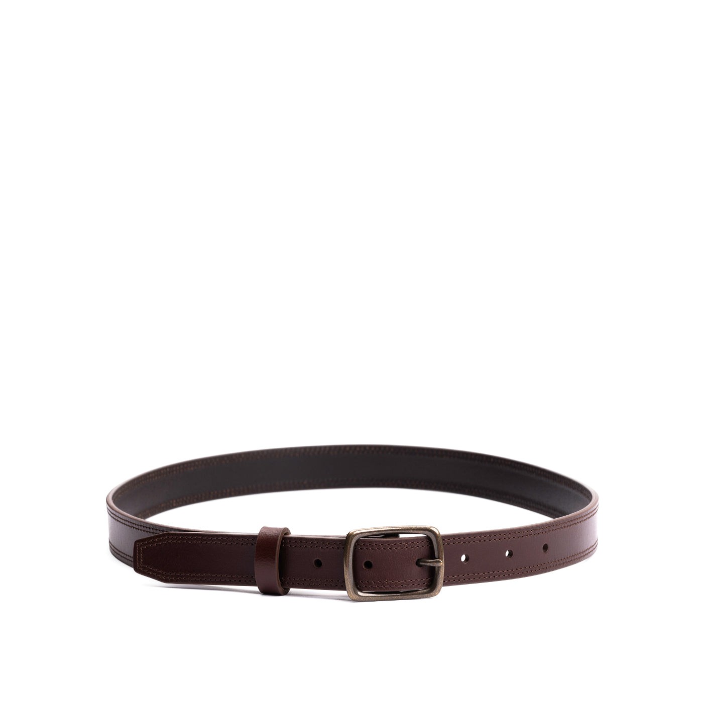 Portland Leather Goods Women's Slim Double Stitch Leather Belt