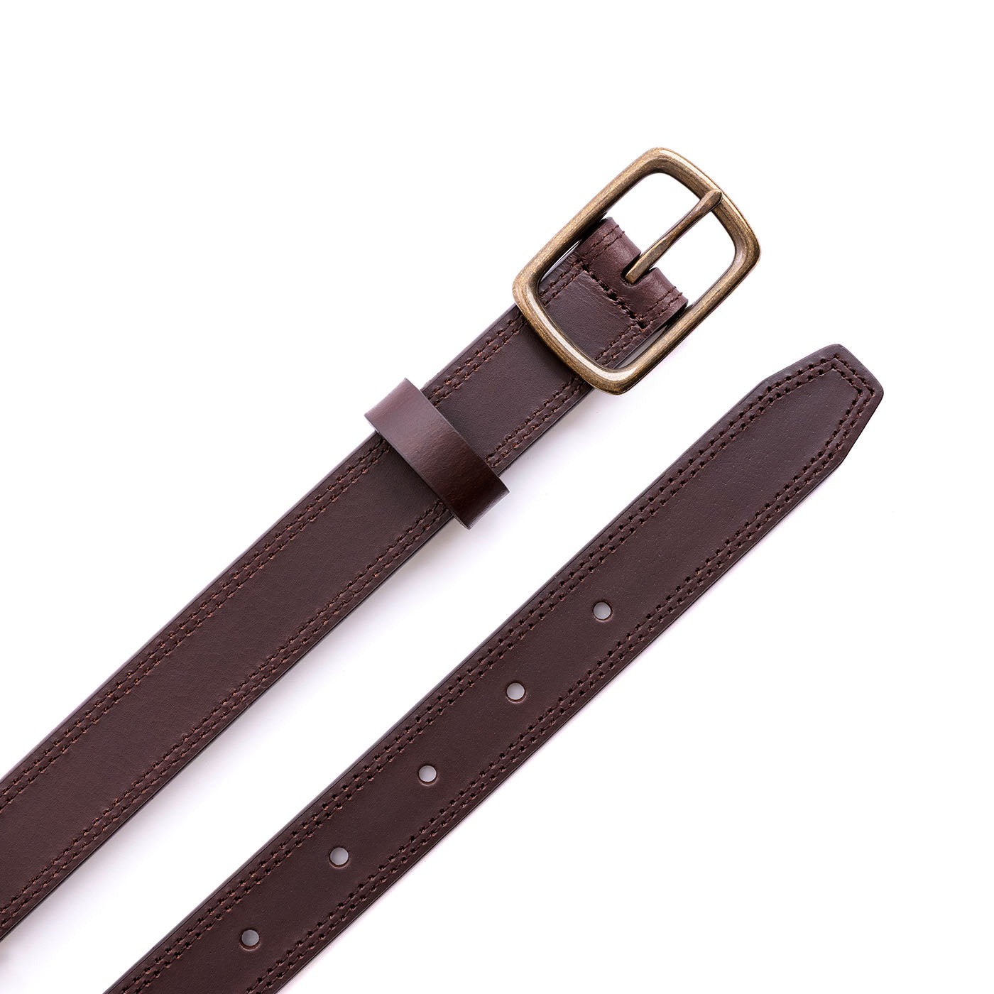 Portland Leather Goods Women's Slim Double Stitch Leather Belt