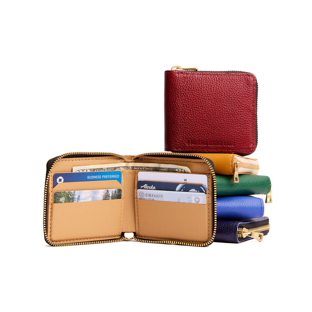 Portland Leather Goods Small Zipper Bifold Wallet
