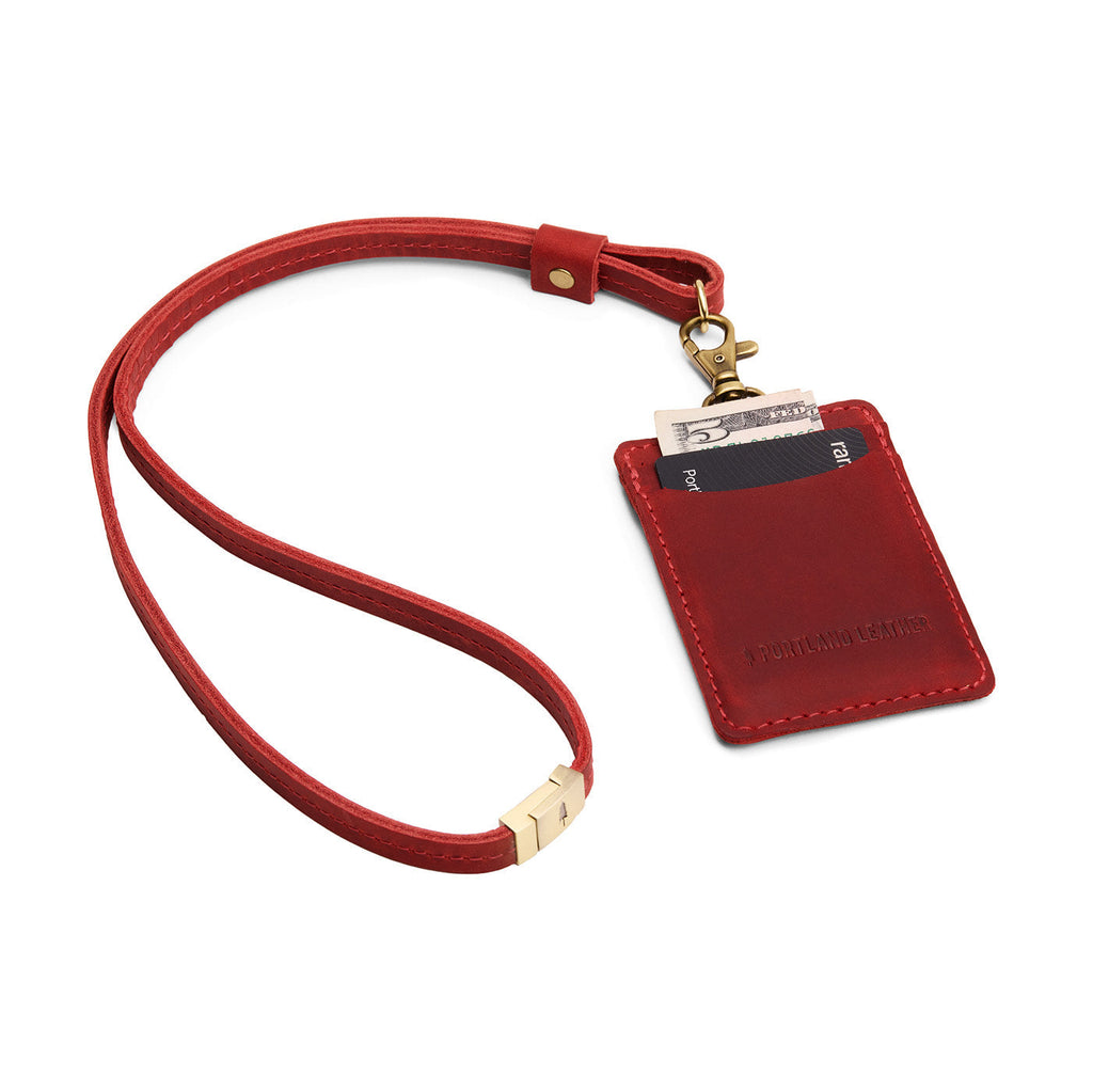 Portland Leather Goods Vertical Lanyard Card Holder