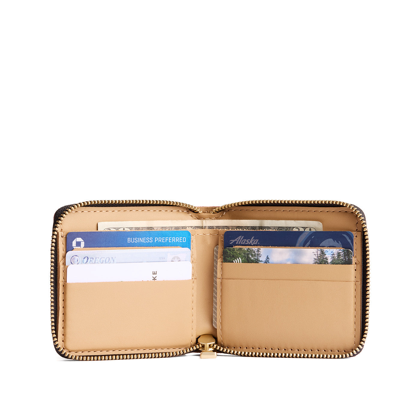 Portland Leather Goods Small Zipper Bifold Wallet
