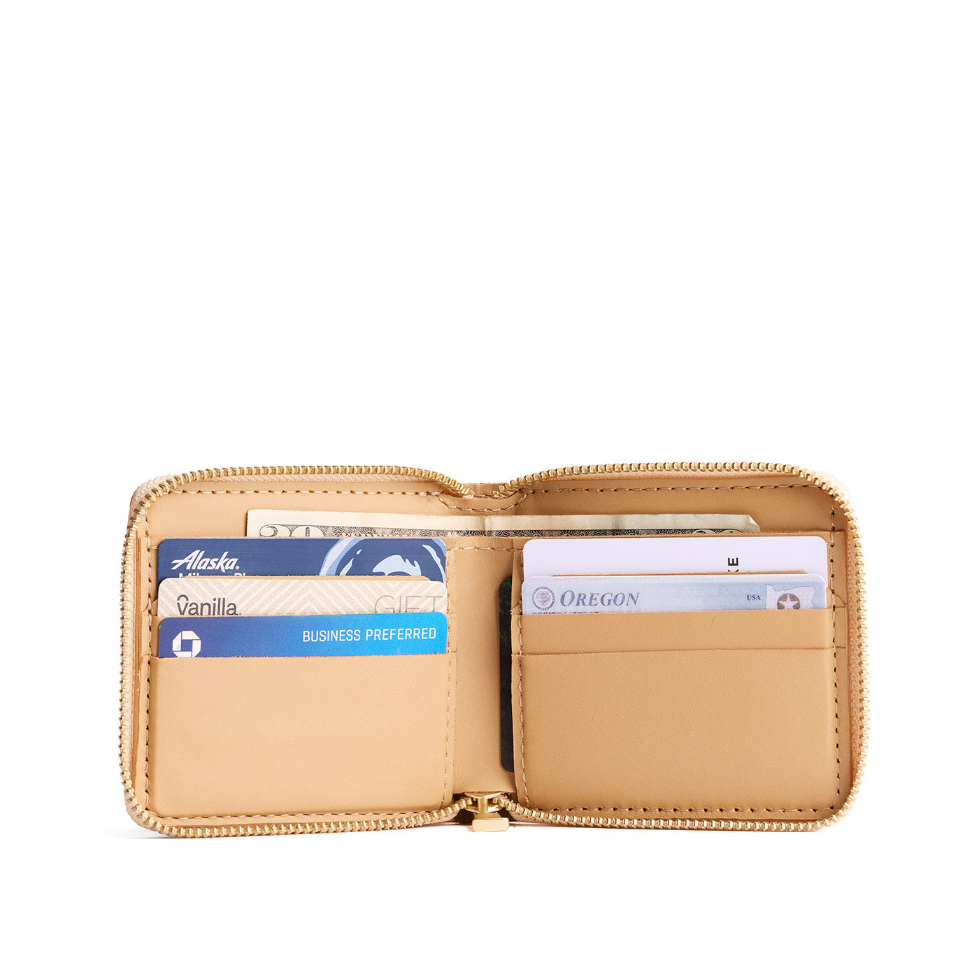 Portland Leather Goods Small Zipper Bifold Wallet